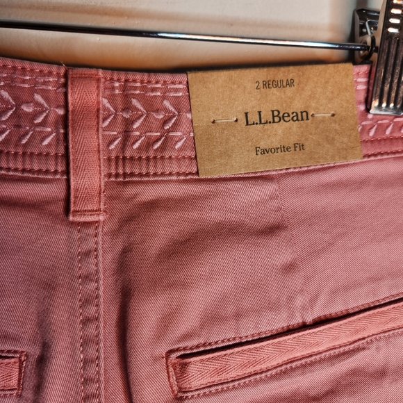 NWT L.L. Bean Favorite Fit 6" Pink Chino Shorts, Size 2 - Picture 6 of 7